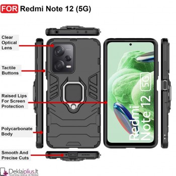Sustiprintas dėklas 4in1 - juodas (Xiaomi Poco X5 5G/Redmi Note 12 5G)